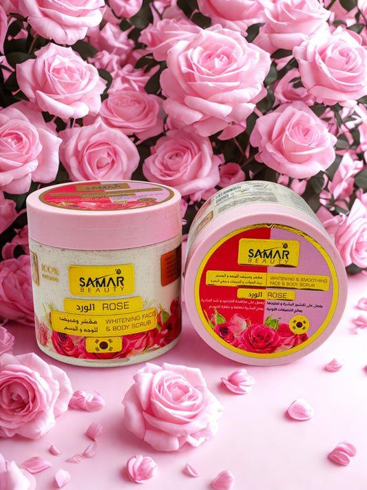 Gommage visage et corps à la rose et blanchissant