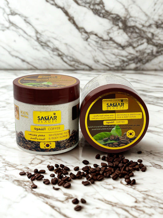 Gommage et blanchissant pour le visage et le corps au café