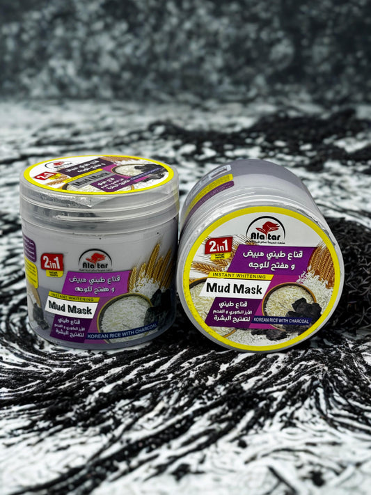 Masque coréen à l'argile blanche et au riz et au charbon