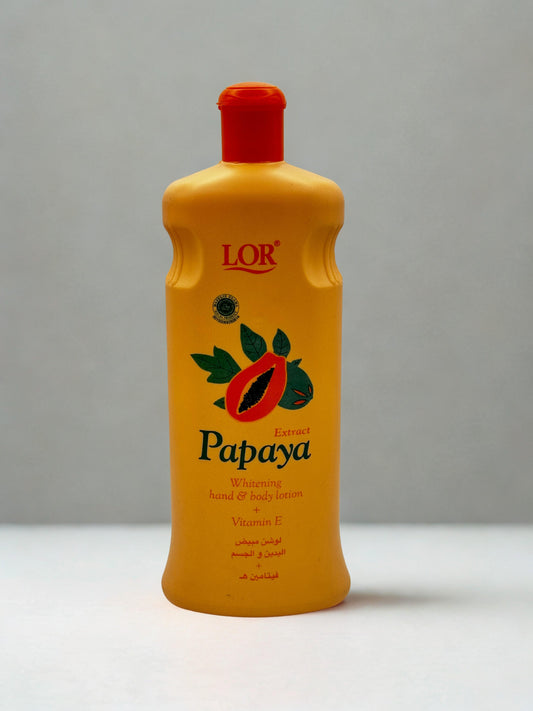 Lotion éclaircissante pour le corps et les mains LOR à l'extrait de papaye