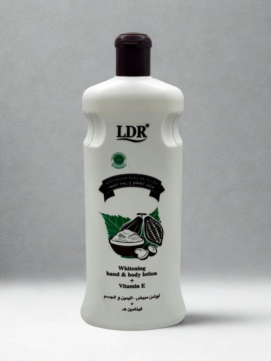 Lotion blanchissante pour les mains et le corps au cacao et au beurre de karité
