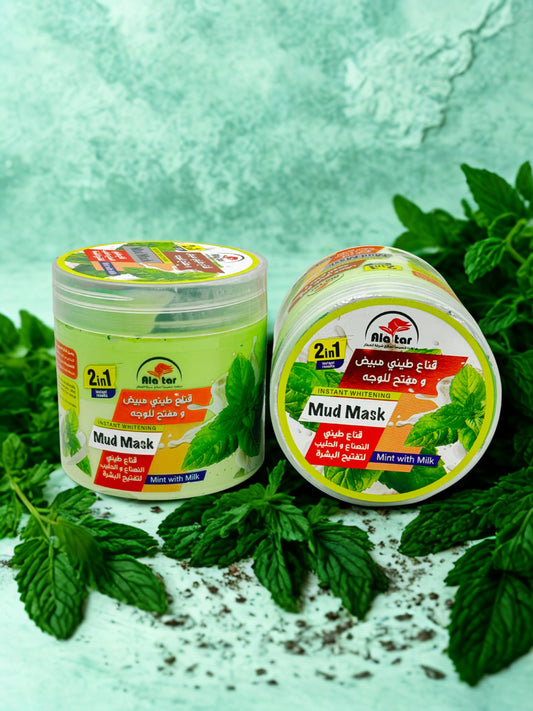 Argile blanche douce à la menthe et au lait