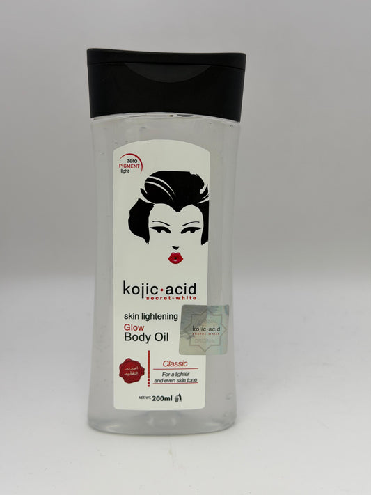Huile corporelle secrète à l'acide kojique White Glow